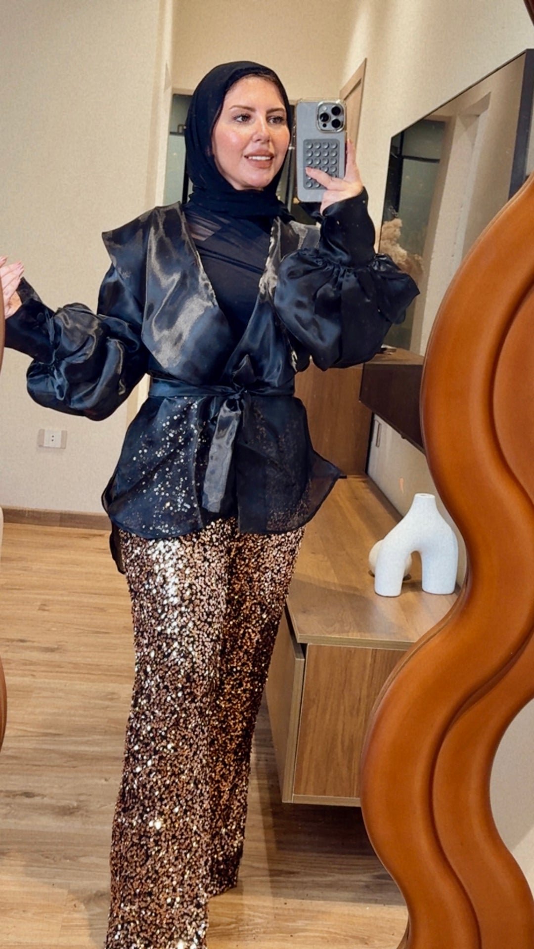 Party pants- black x gold