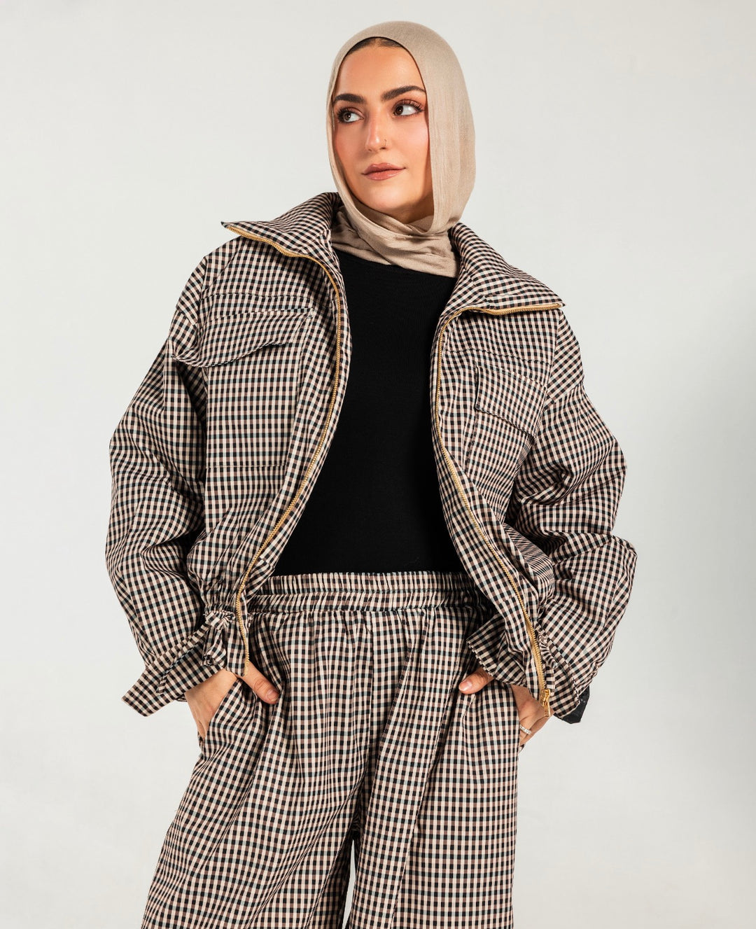 Plaid latte set