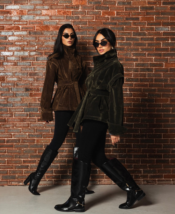 Suede Vintage Jacket- brown