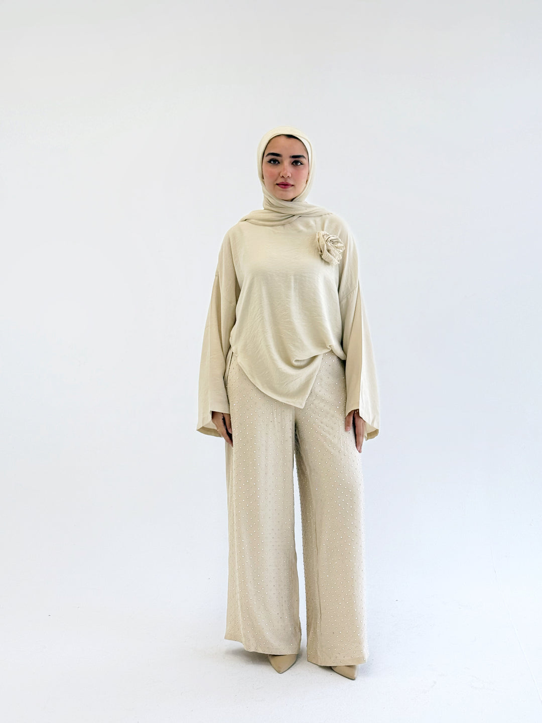 Linen set-beige