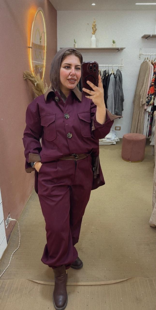 Tamara Suit in Burgundy