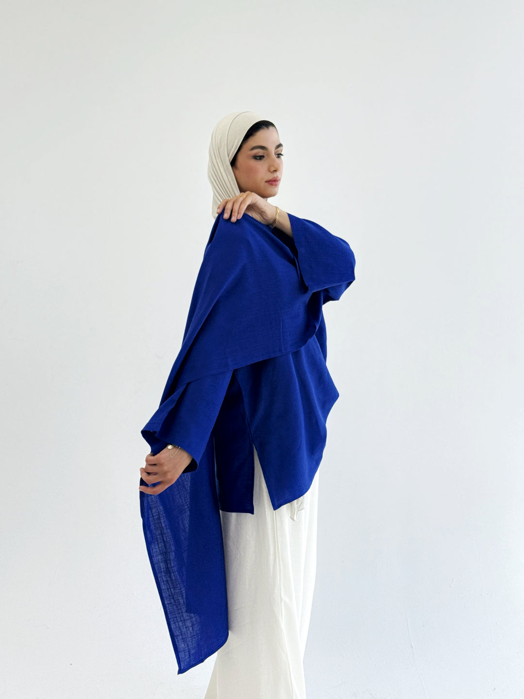 Linen blouse- Royal blue