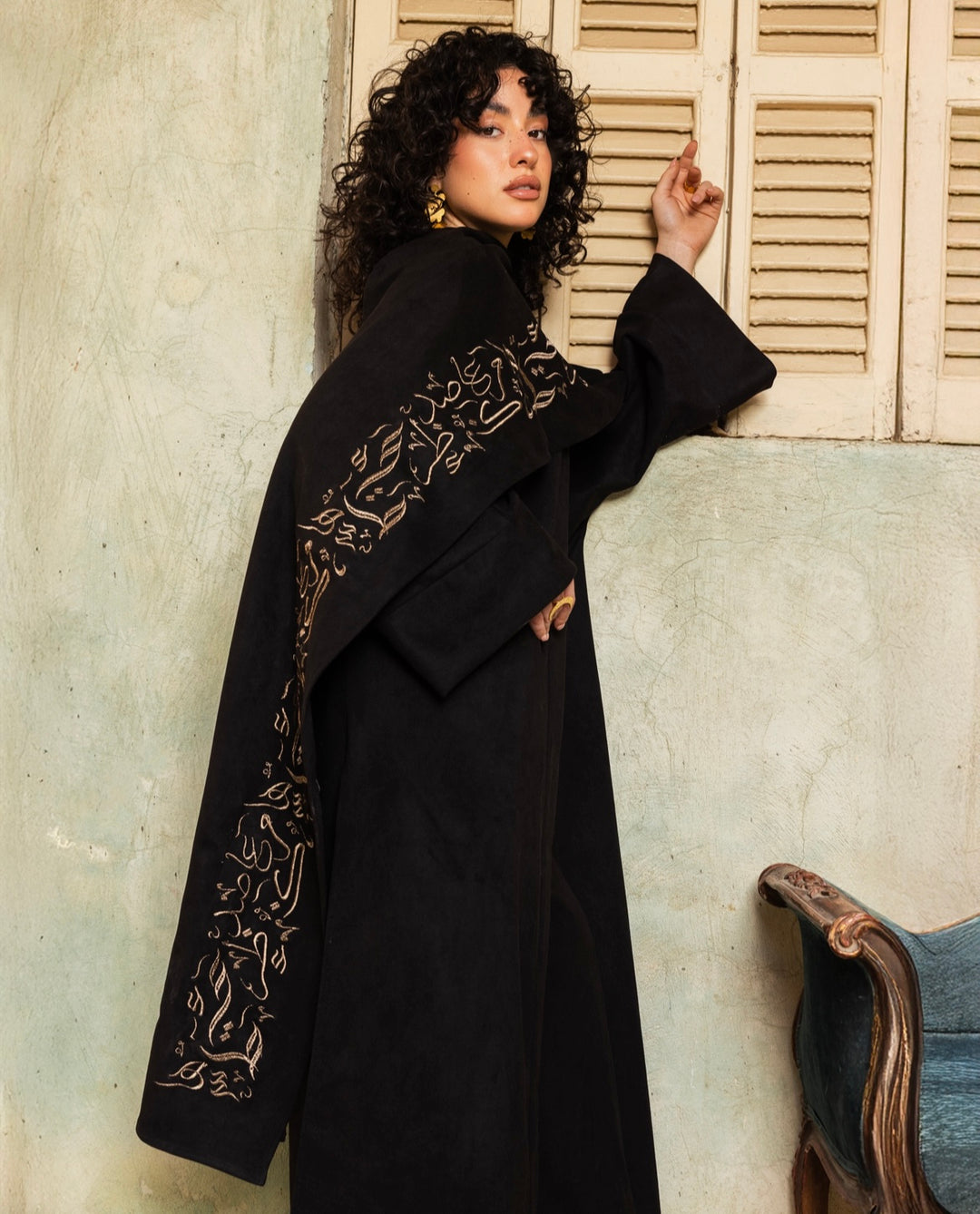 Farida suede Set in Black