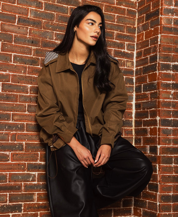 Oversized Bomber Jaket- brown