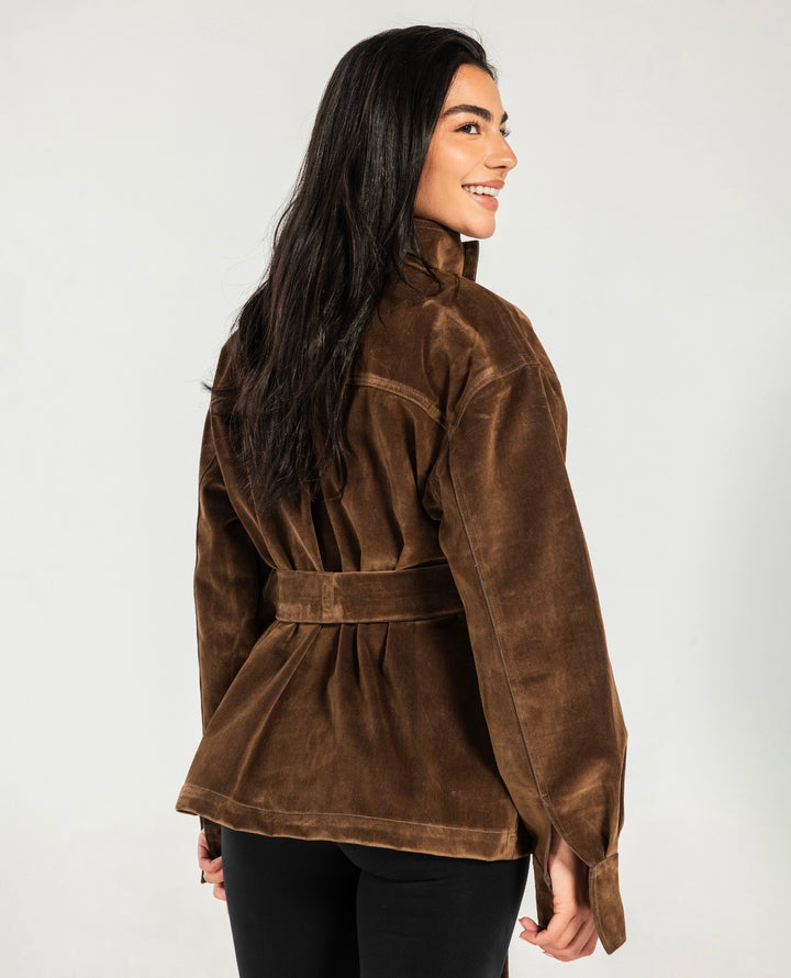 Suede Vintage Jacket- brown