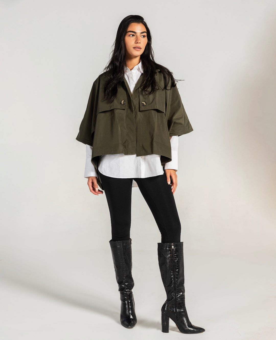 Trendy Coat in Olive