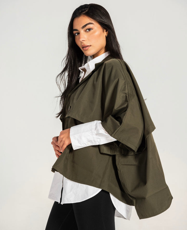 Trendy Coat in Olive