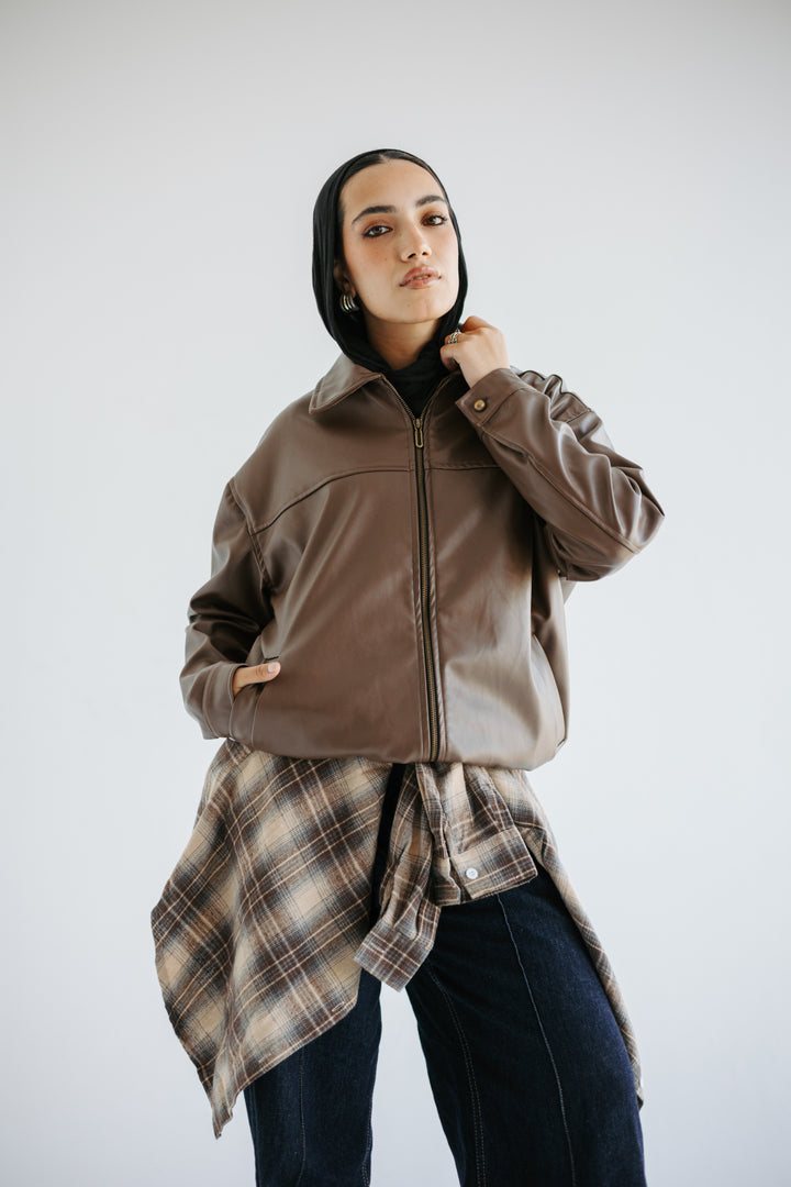 Easy Leather Jacket in Brown