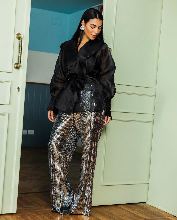Flash Sequins Pants in Silver