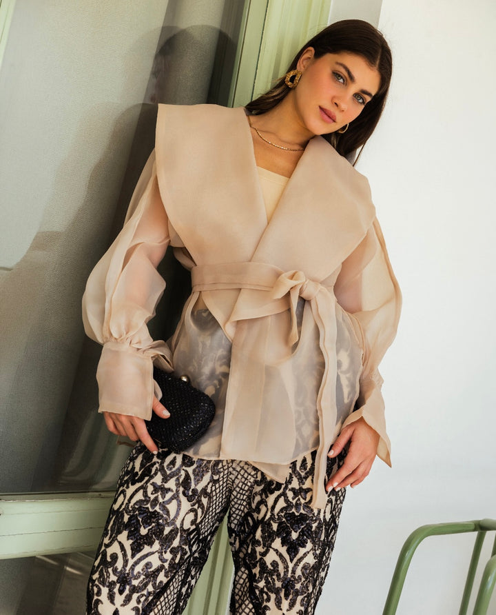 Crystal Blouse in Dark-Beige