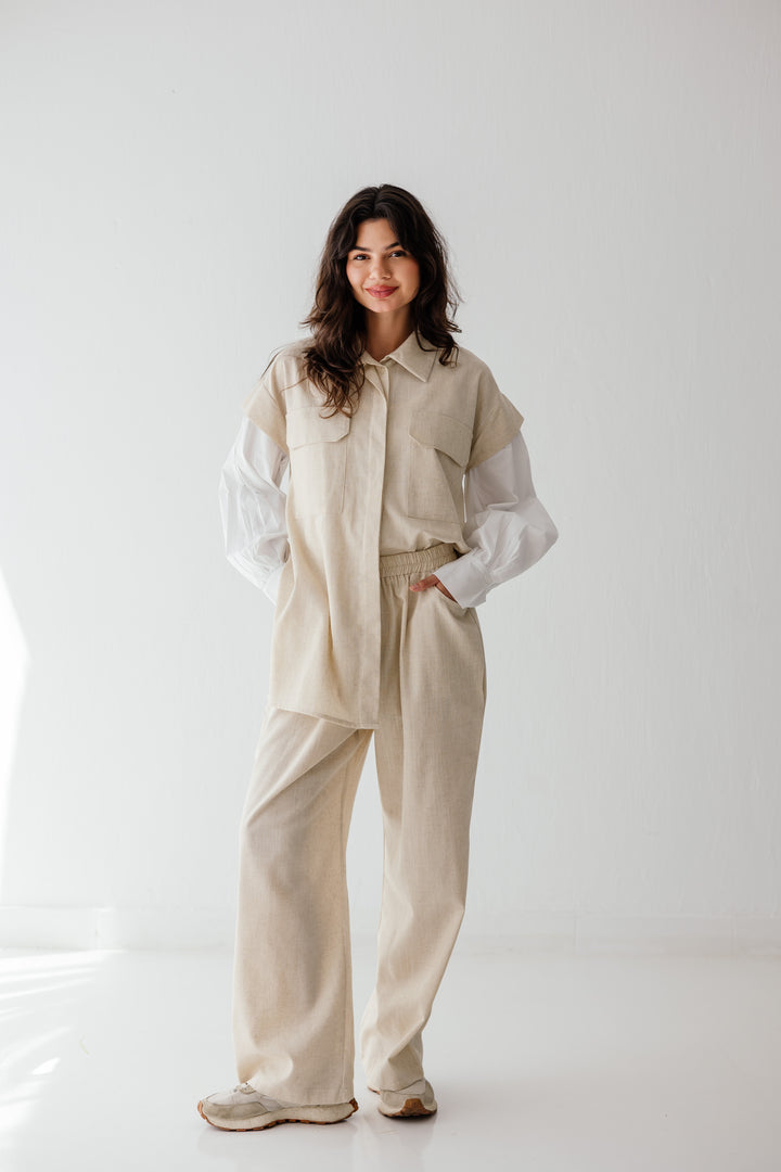 Linen aura - beige