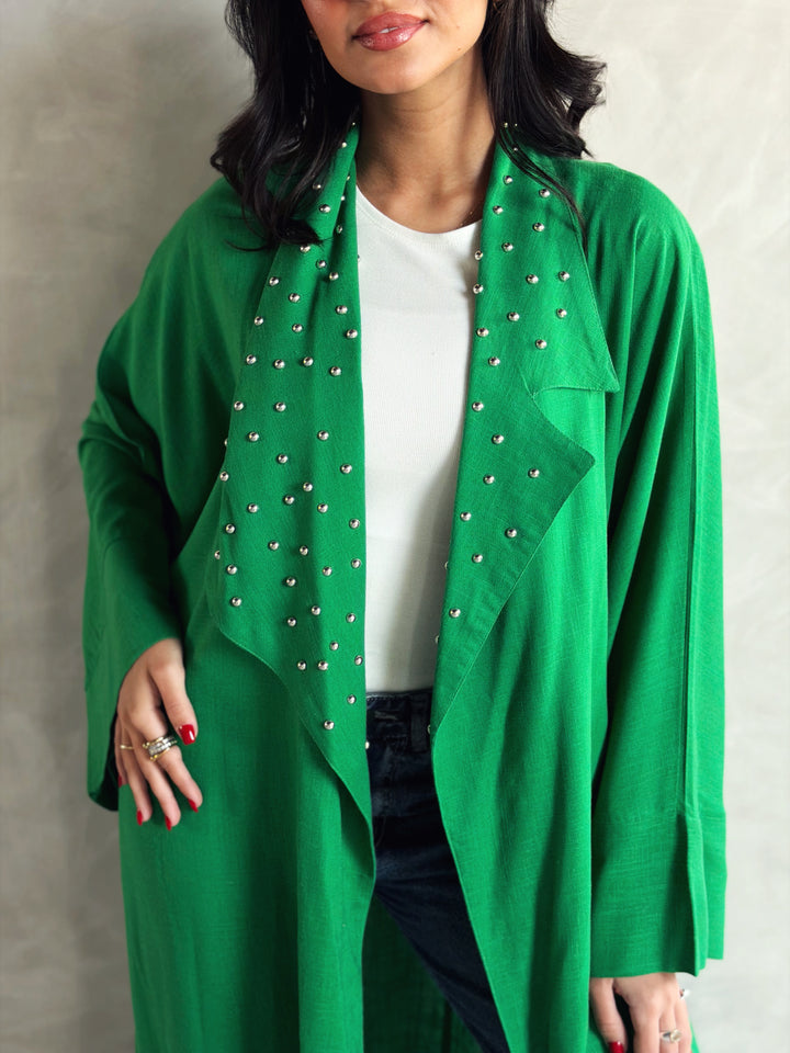 Studded Cardigan in green