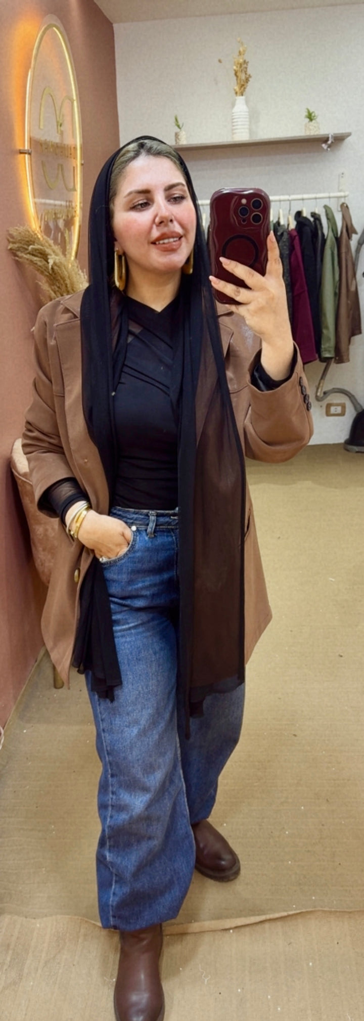 Hot Leather Blazer in Havan