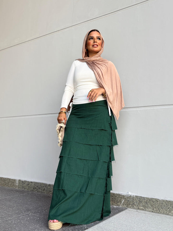 Layers skirt in green