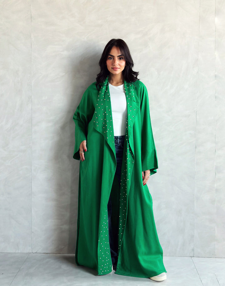 Studded Cardigan in green