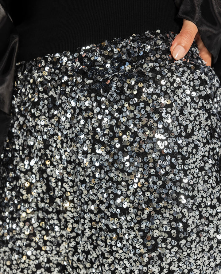 Party pants- black x sliver