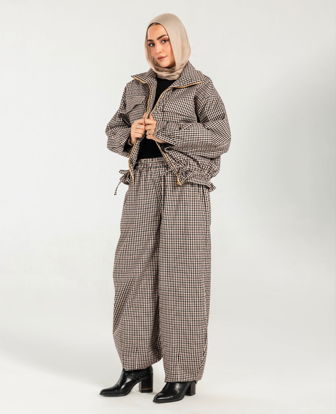 Plaid latte set