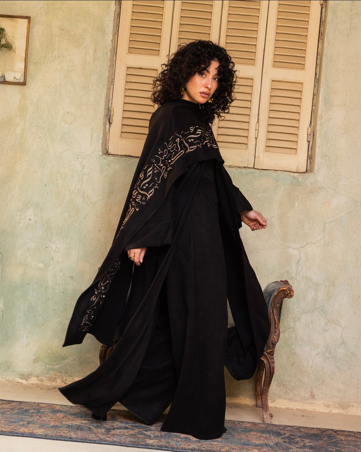 Farida suede Set in Black