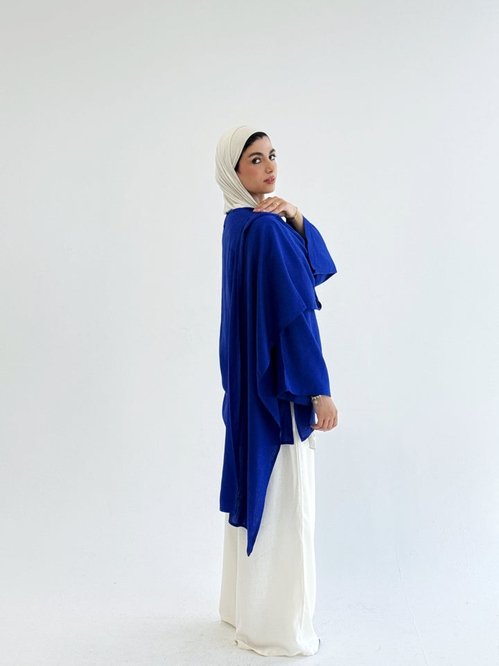 Linen blouse- Royal blue