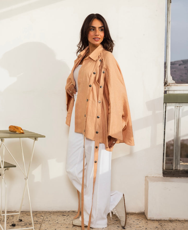 Linen Drop Blouse in Simon