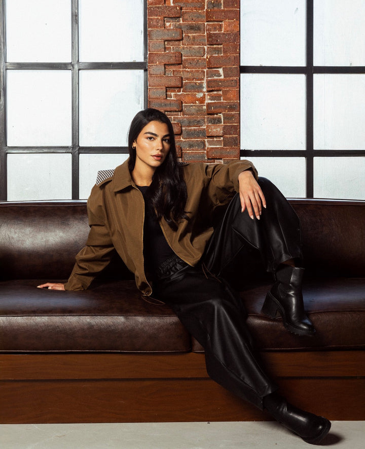 Oversized Bomber Jaket- brown