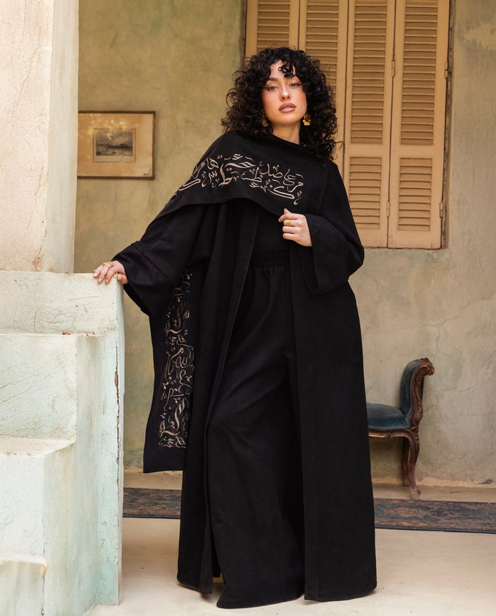 Farida suede Set in Black