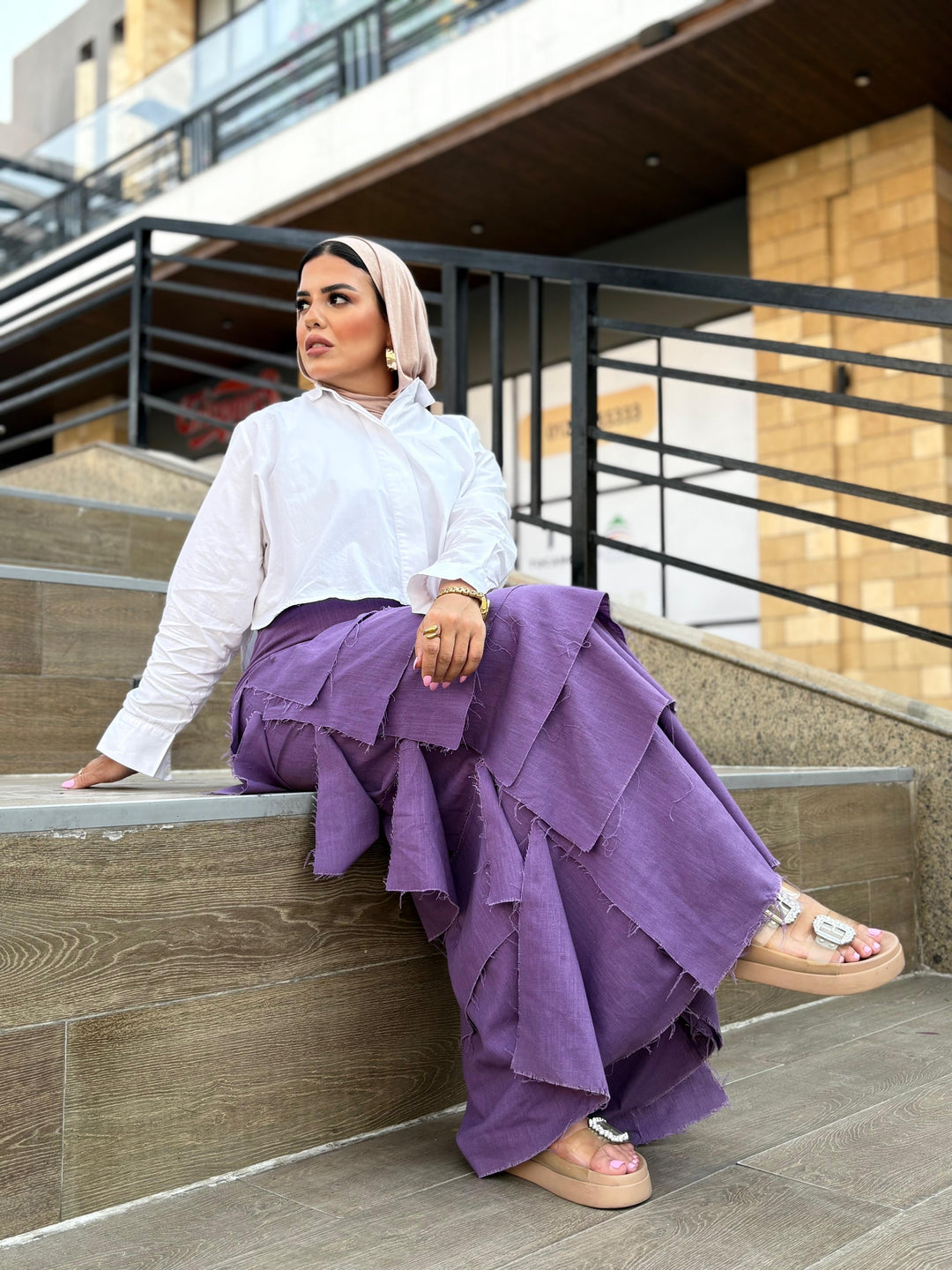 Layers skirt in purple