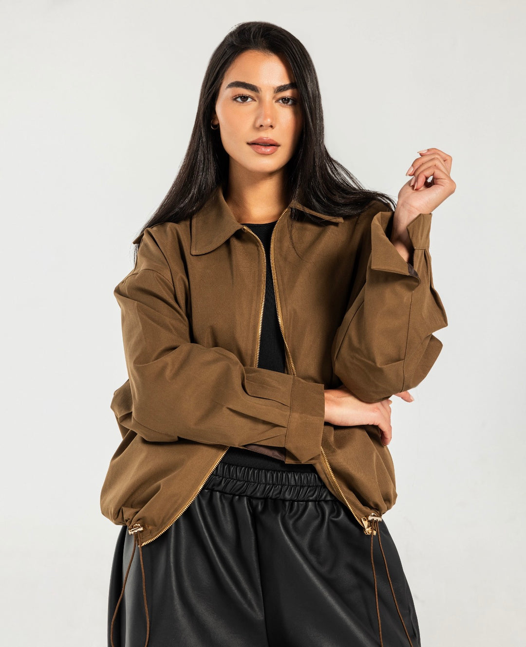 Oversized Bomber Jaket- brown