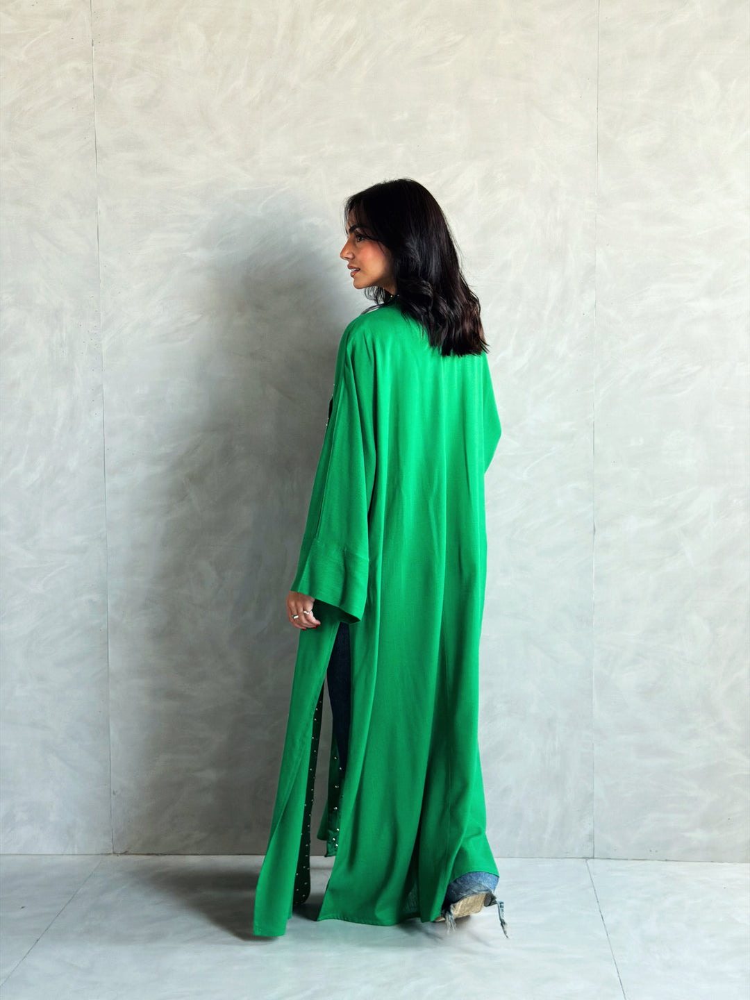 Studded Cardigan in green