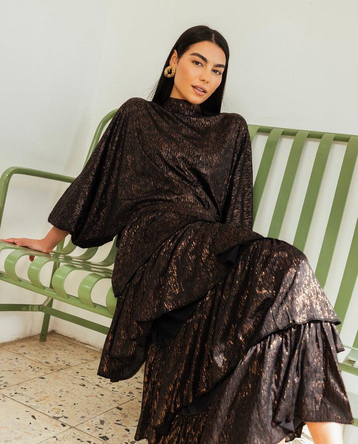 Shimmery Set in Copper X Black