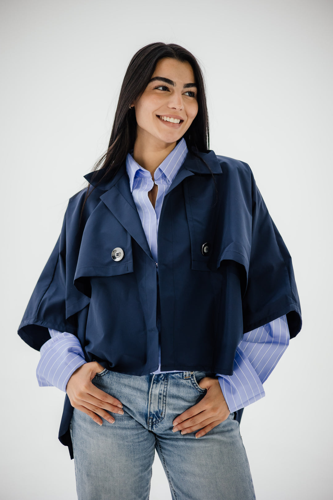Trendy coat - navy blue