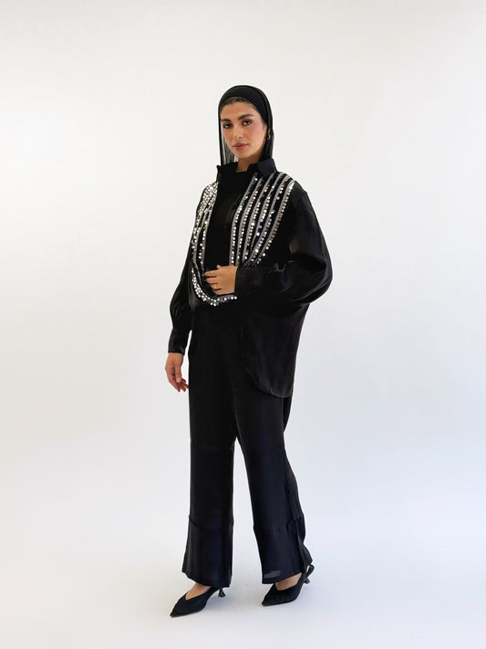 Sequins set-black