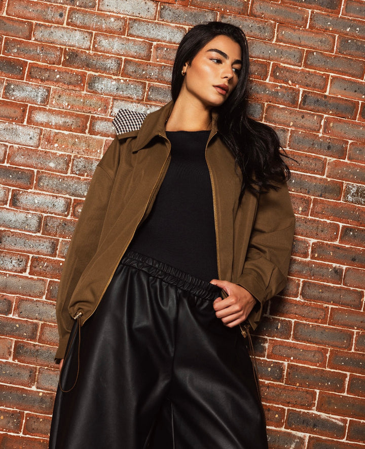 Oversized Bomber Jaket- brown