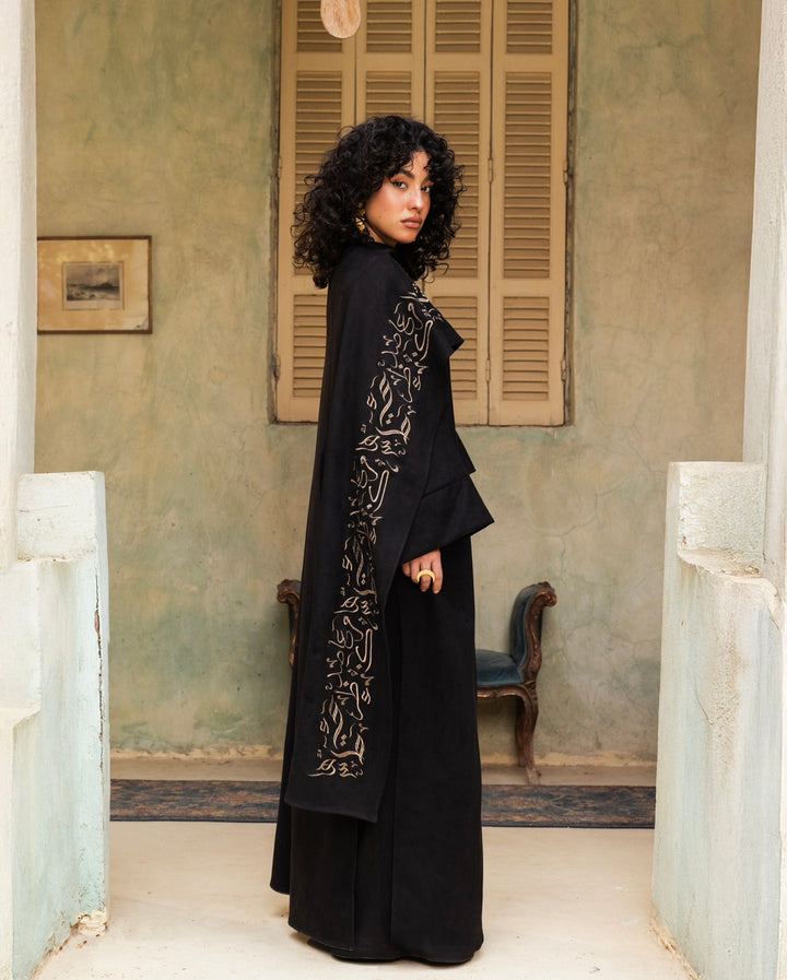 Farida suede Set in Black