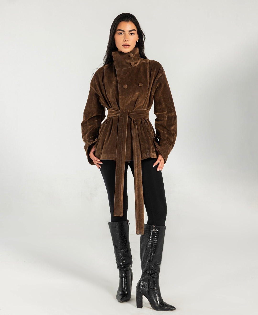 Suede Vintage Jacket- brown