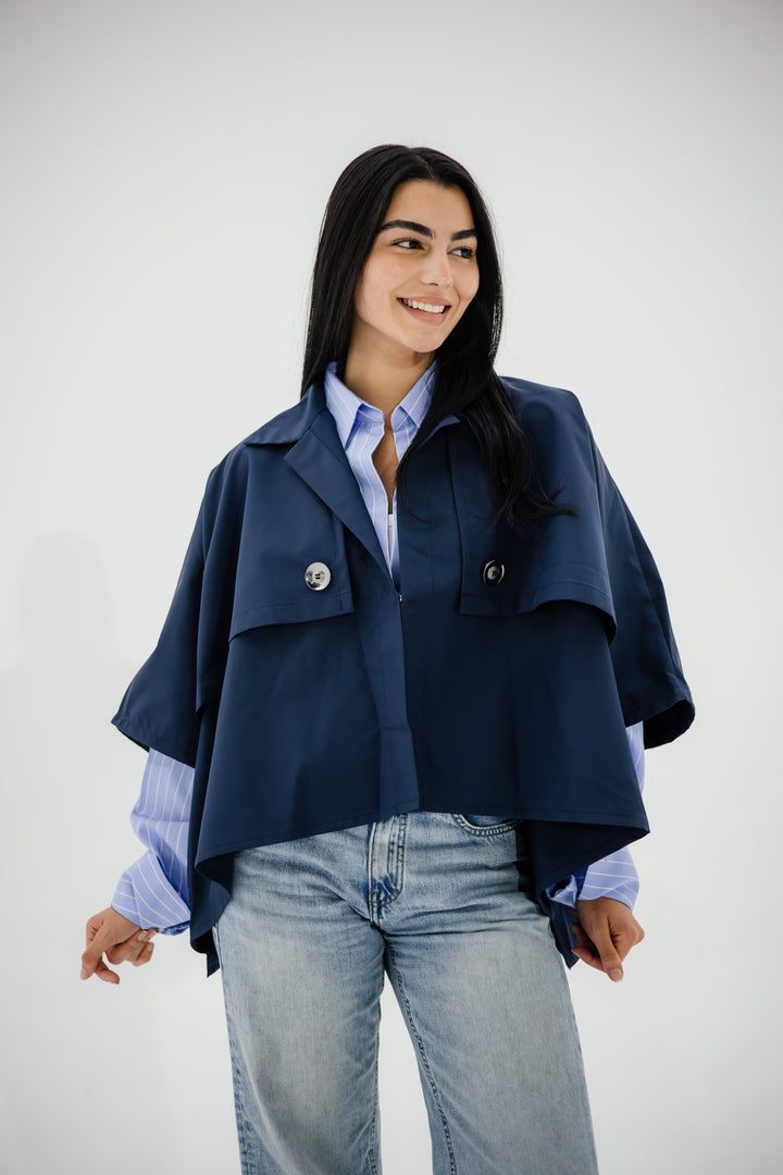 Trendy coat - navy blue