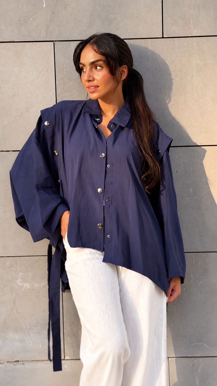 Ready To Go Shirt in Navy Blue