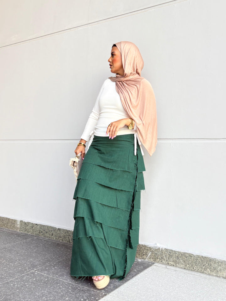 Layers skirt in green