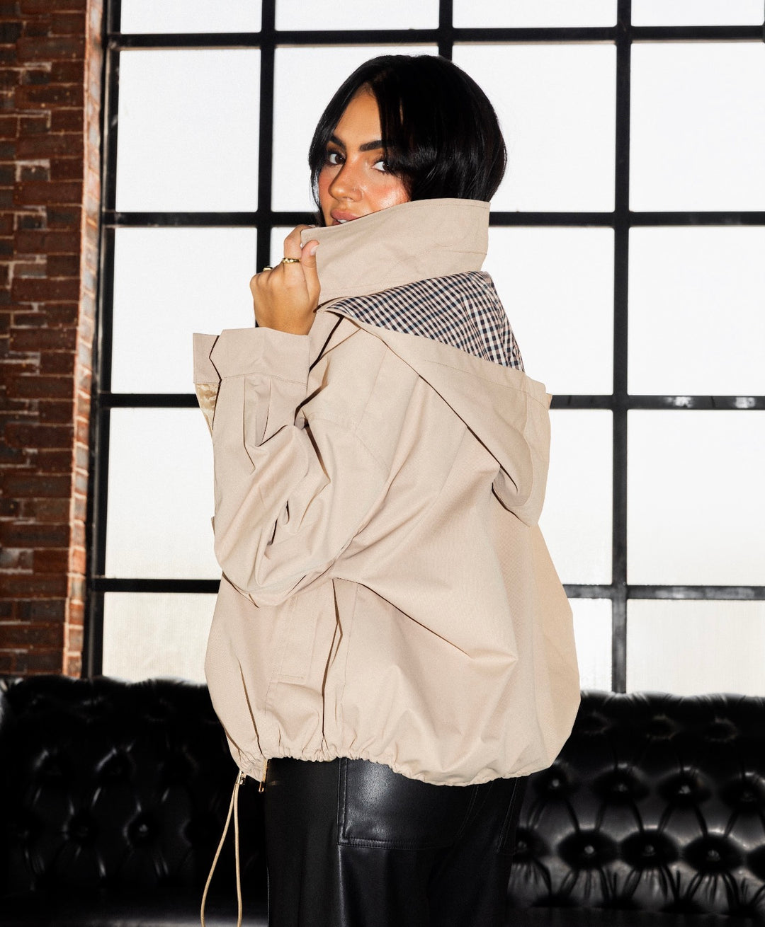 Oversized Bomber Jaket- beige