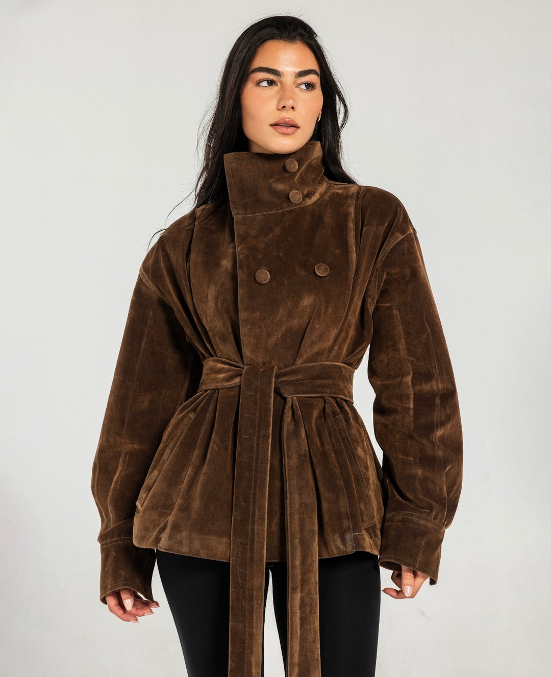 Suede Vintage Jacket- brown