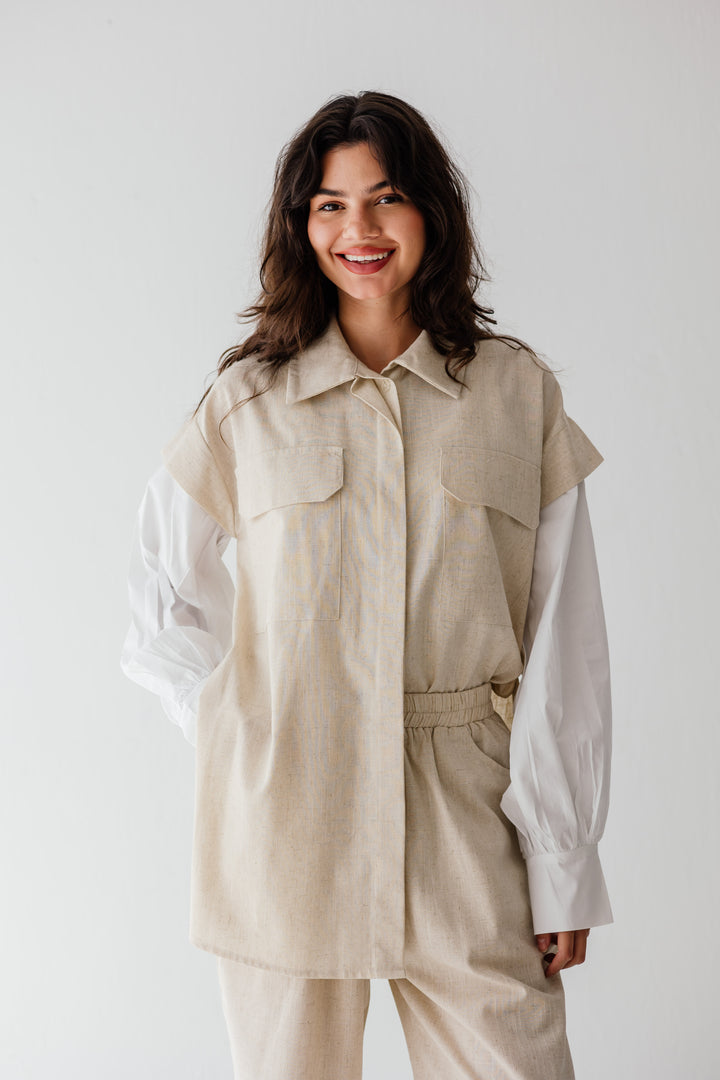 Linen aura - beige