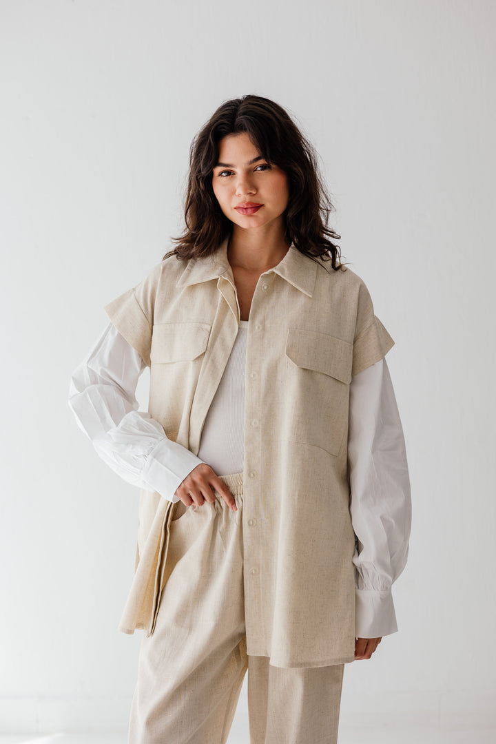 Linen aura - beige