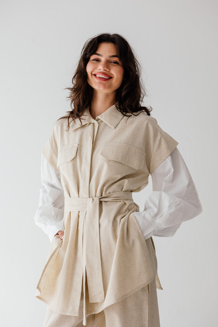 Linen aura - beige