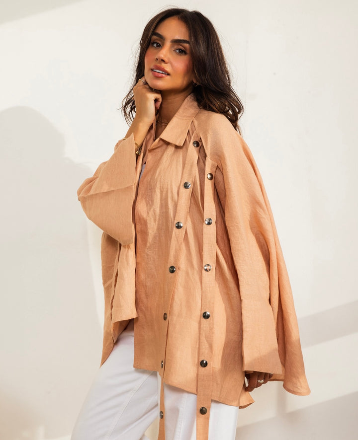 Linen Drop Blouse in Simon