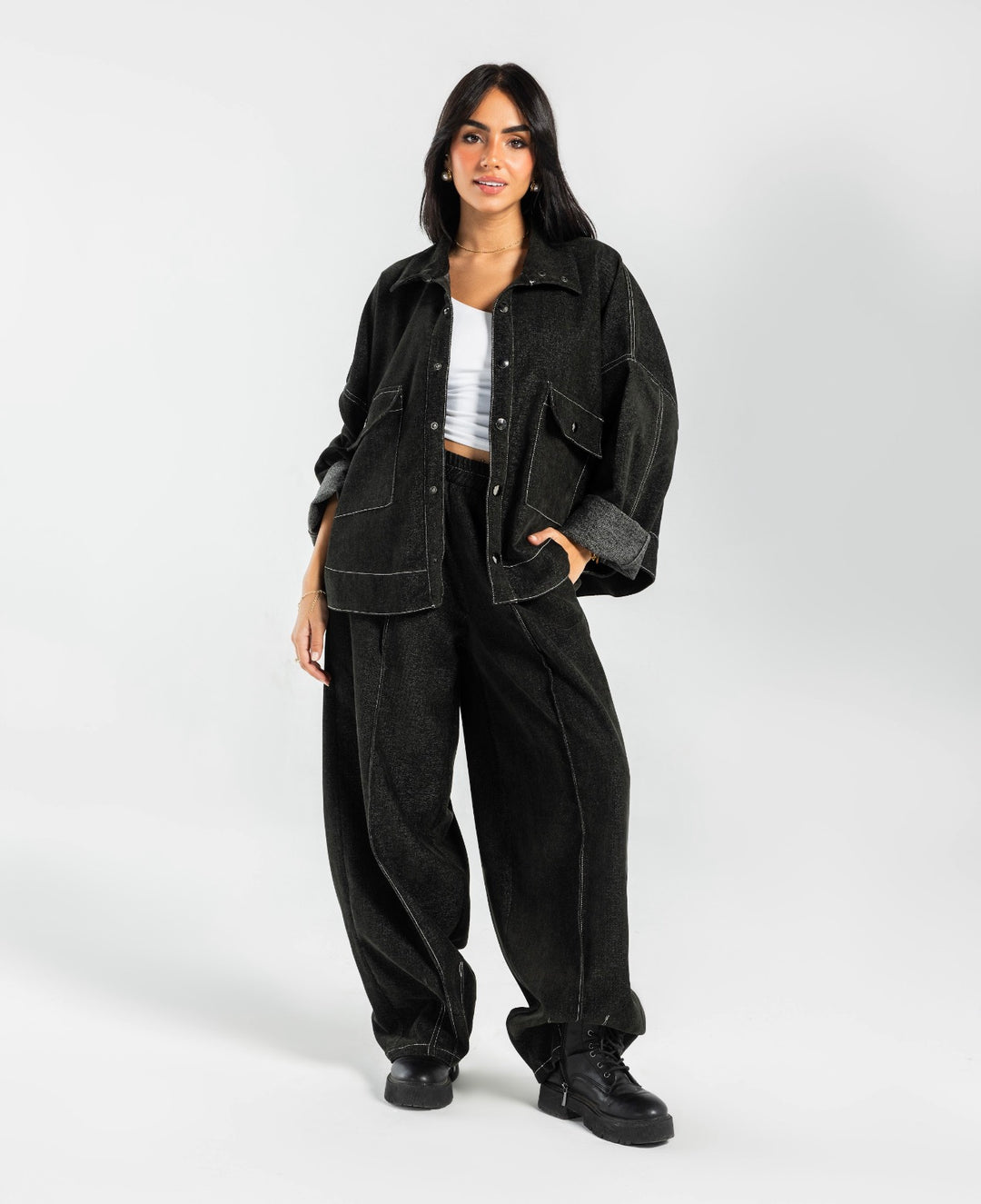 Weekend Casual Set- dark olive