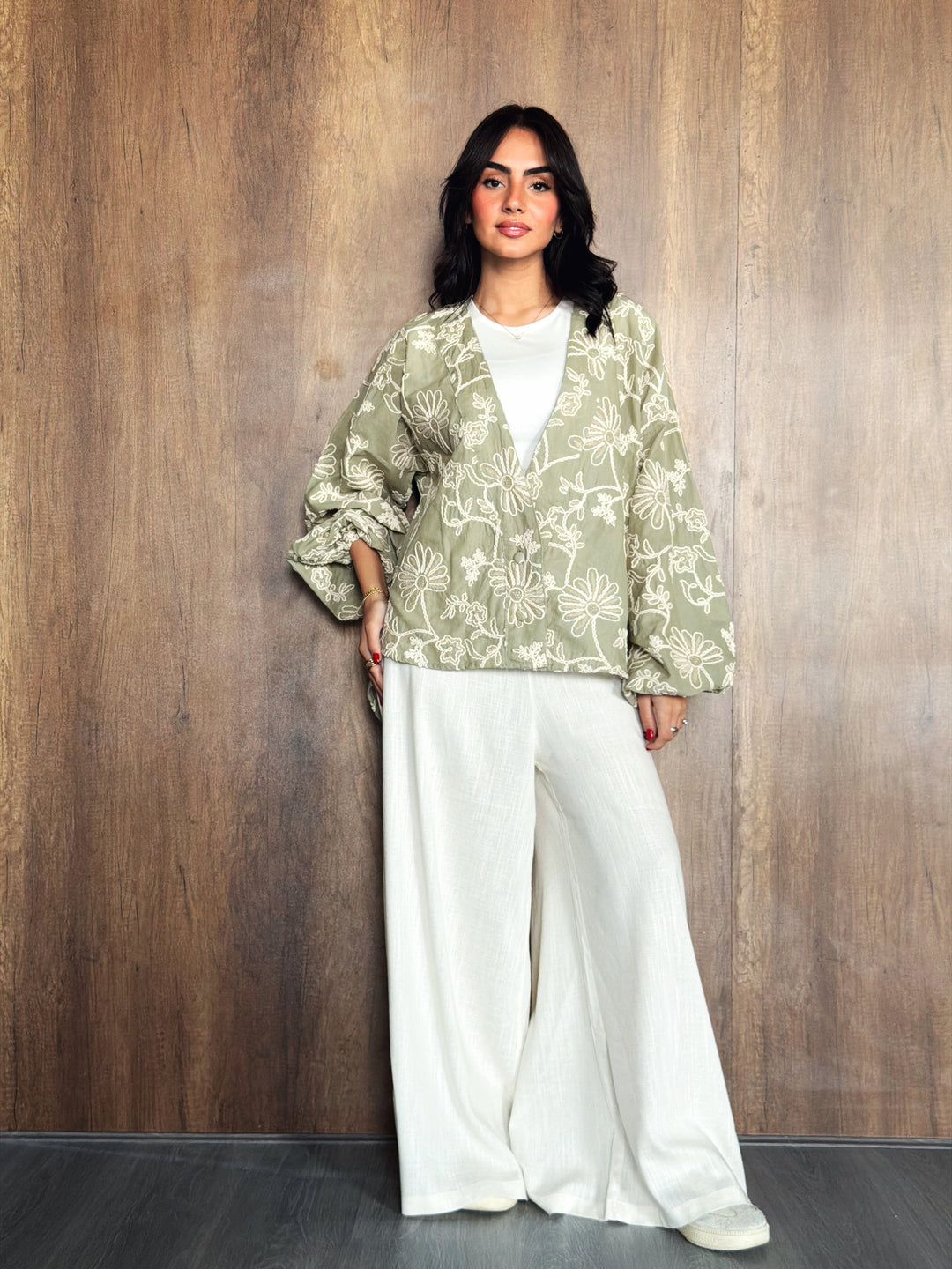 Floral Blouse in Olive