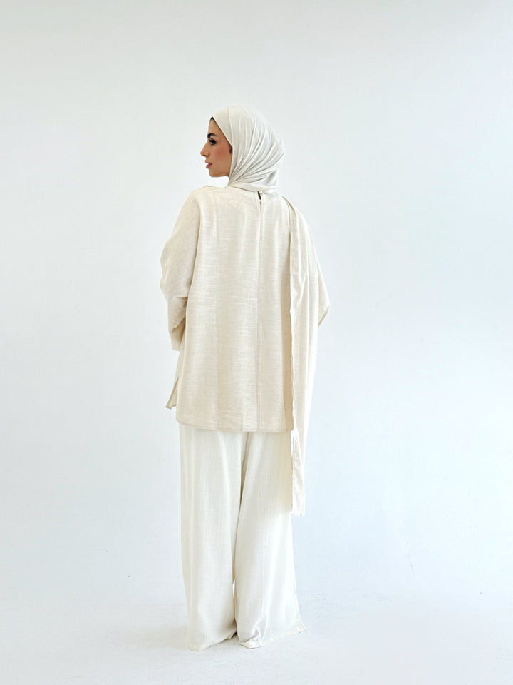 Linen blouse-beige
