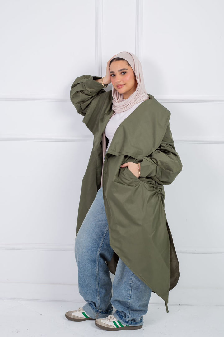 Waterproof Coat in Olive