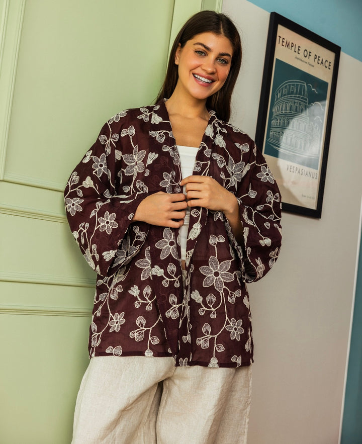 Boho Kimono in Maroon