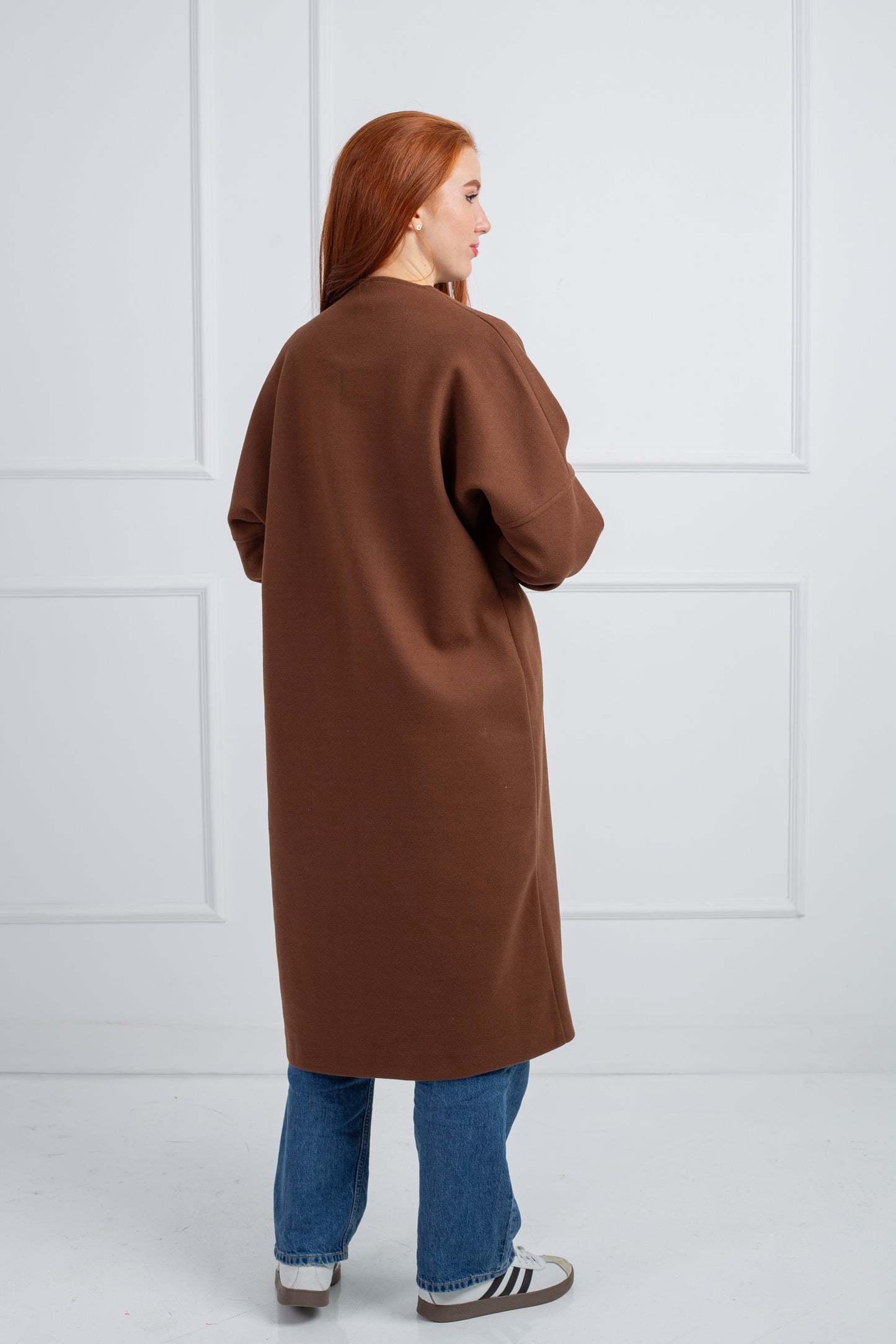 Belted Collar Coat _ Brown